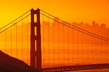 Close-up of a bridge, Golden Gate Bridge, San Francisco, California, USA