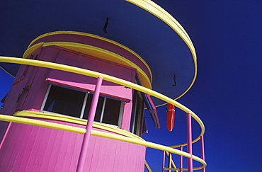 Low angle view of a lifeguard hut