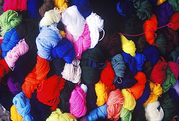 Close-up of bundles of wool