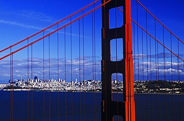 Close-up of a suspension bridge, Golden Gate Bridge, San Francisco, California, USA