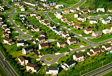 Aerial view of suburban housing in Maryland