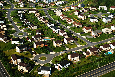 Aerial view of suburban housing in Maryland