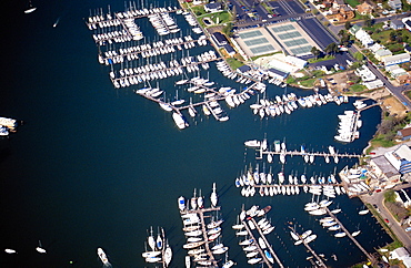 Aerial view of Marinas in Annapolis, Maryland