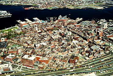 Aerial view of Boston , MA