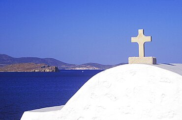 High section view of a church, Santorini, Cyclades Islands, Greece