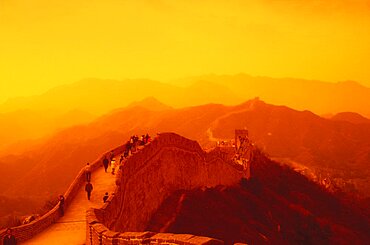 High angle view of a surrounding wall, Great Wall Of China, China