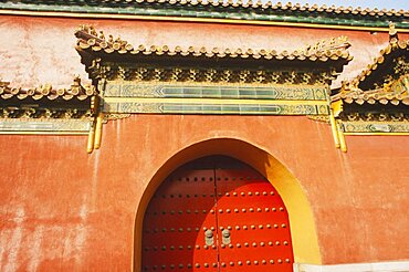 Close-up of a closed door, China