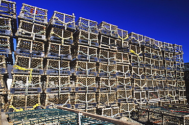 Stack of lobster traps