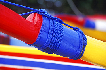 Close-up of a rope tied to a boat, Bali, Indonesia