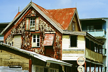 A weatherworn house in the town of Castries, St. Lucia