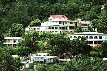 View of Castries, a major port and capital of St. Lucia