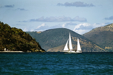 Sailboat off the coast, Tortola, British Virgin Islands