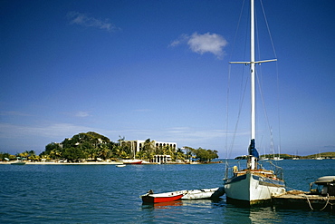 Boats at a harbor, Christainsted, St. Croix, U.S. Virgin Islands