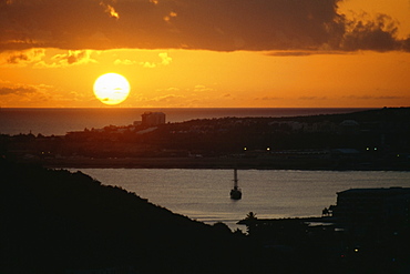 Seascape at sunset, Saba Caribbean , U.S. Virgin Islands