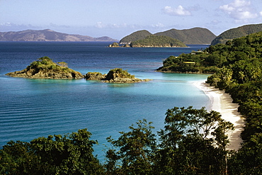 View of the seashore, Trunk bay beach, St. John, Virgin Islands