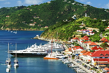 Side view of boats docked at a shore, St. Bant's