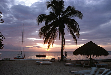 A beautiful sunset at Half Moon Bay, Jamaica, Caribbean