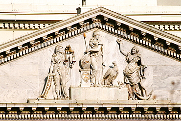 Close-up of carvings on a wall, Capitol Building, Washington DC, USA