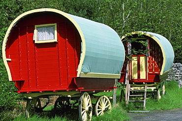 Close-up of Bunratty wagons, Republic of Ireland