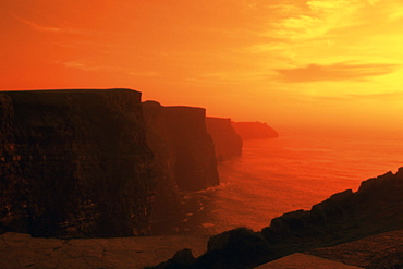 Cliffs at sunset, Cliffs of Moher, Ring of Kerry, Republic of Ireland