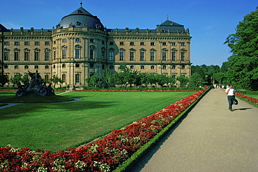 Garden in front of a building, Wuerzburg, Germany