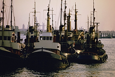 Tugboats in the sea, Hamburg, Germany