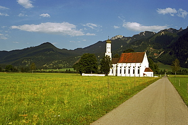 Church on a landscape, Saint Coleman's Church, Schwangau, Germany