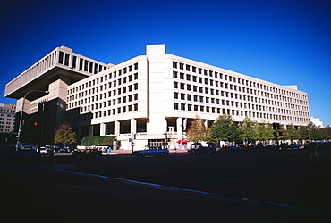 Low angle view of a government building, FBI Building, Washington DC, USA