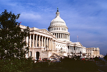 Low angle view of a government building, Capitol Building, Washington DC, USA