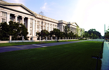 Facade of a government building, US Treasury Department, Washington DC, USA