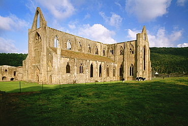 Side view of TinTern Abbey in Wales