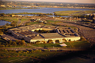 Aerial view of a military building, The Pentagon, Washington DC, USA