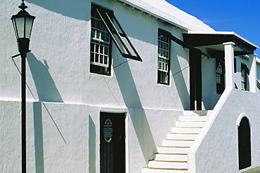 Side view of a white building, St. Georges, Bermuda