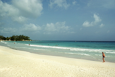 A view of St. Lawrence Gap Beach on the island of Barbados, Caribbean