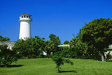 Side view of a lighthouse at Lucayan Beach Resort, Freeport, Grand Bahamas, Bahamas