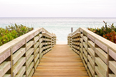 Empty boardwalk on the beach