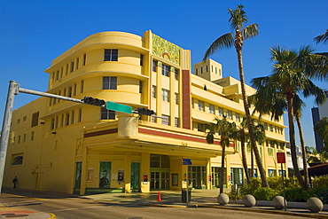 Low angle view of a building on the roadside, Miami, Florida, USA