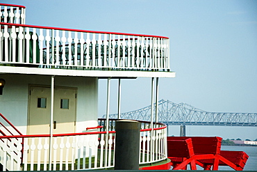 Railing on a paddle steamer, New Orleans, Louisiana, USA