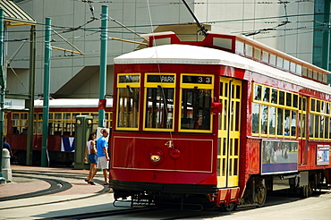 Cable car on the street, New Orleans, Louisiana, USA