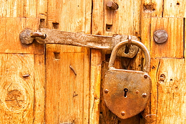 Close-up of a lock on a door