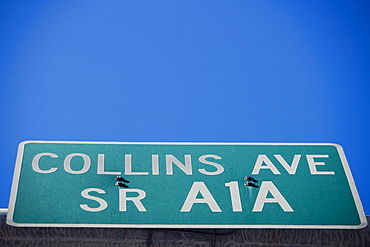 Close-up of an information board, Miami, Florida, USA