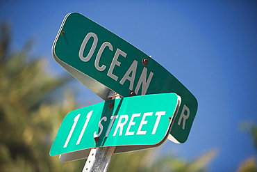 Close-up of an information board, Miami, Florida, USA