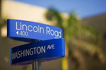 Close-up of an information board, Miami, Florida, USA