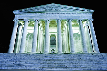 Low angle view of a memorial building, Jefferson Memorial, Washington DC, USA