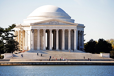 Facade of Jefferson Memorial across the Tidal Basin, Washington DC, USA