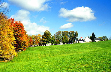 Shaker village at fall near Canterbury, New Hampshire