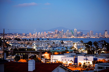 High angle view of San Diego, San Diego, California, USA