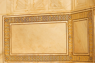 Marble inlay work on the wall, Taj Mahal, Agra, Uttar Pradesh, India