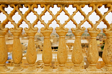 Close-up of a carved grille, Rajmahal, Jaisalmer, Rajasthan, India