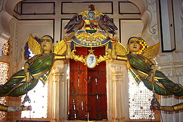 Coat of arms at the entrance of a museum, Jodhpur Museum, Jodhpur, Rajasthan, India